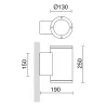 Applique SETH IP65 LED SMD AC 17.60W 4000K Oxyde brun