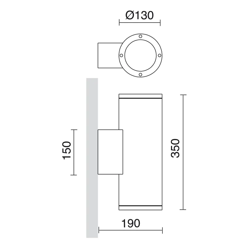 Applique SETH IP65 E27 2x75W Oxyde brun