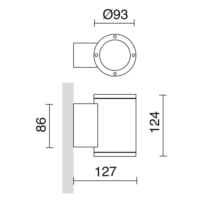 Applique SETH IP65 LED SMD AC 4W 4000K Anthracite