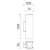 Applique STONE IP65 GU10 2x12W Béton naturel