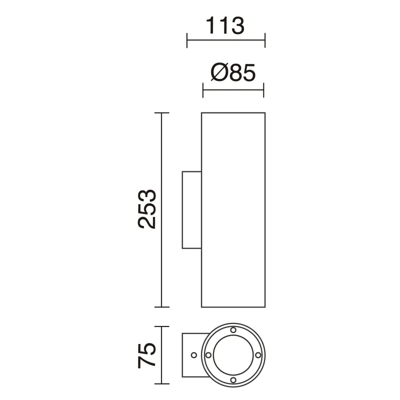 Applique STONE IP65 GU10 2x12W Béton blanc