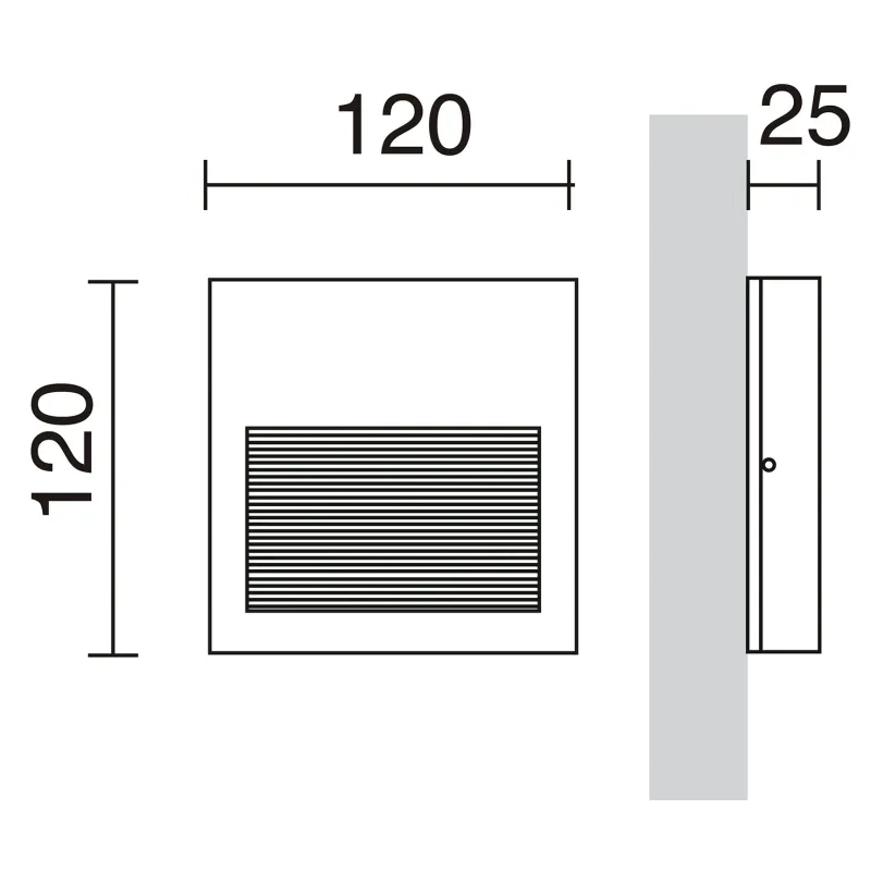 Applique asymétrique SLIM IP65 LED SMD 3W 4000K Gris
