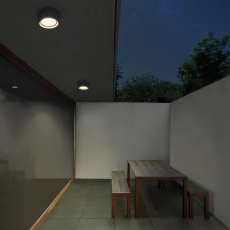 Plafonnier MIST IP55 GX53 LED Bulb 10W 3000K Gris