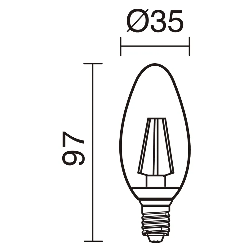 Lampe LED FILAMENT E14 LED Bulb 4W 2700K