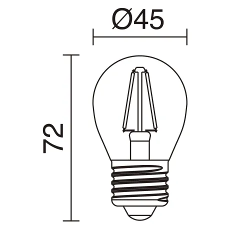 Lampe LED FILAMENT E27 LED Bulb 4W 3000K Blanc