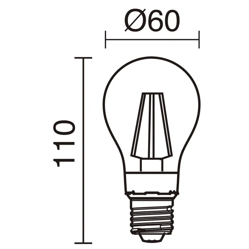 Lampe LED FILAMENT E27 LED Bulb 6W 2700K