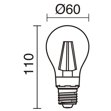 Lampe LED FILAMENT E27 LED Bulb 6W 2700K