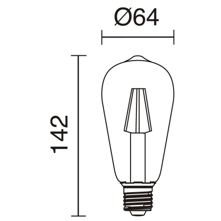 Lampe LED FILAMENT E27 LED Bulb 4W 2700K