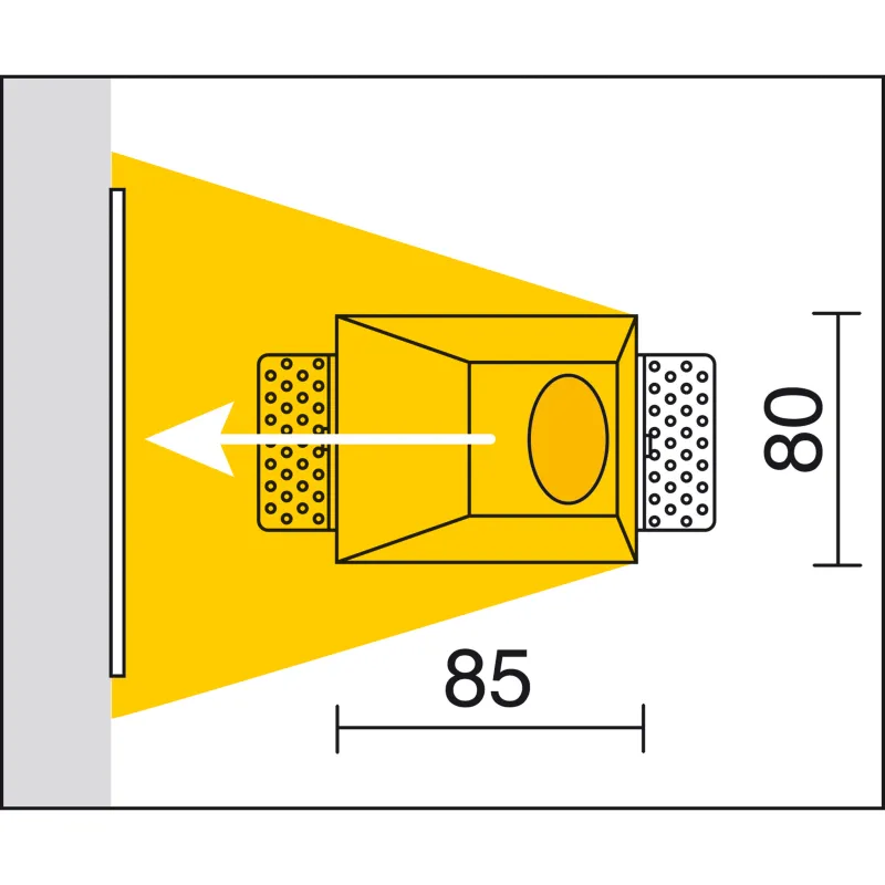 Encastré de plafond sans collerette NOK3T LED COB 12.80W 3000K Blanc