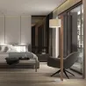 Lampadaire COMPACT E27 40W Coton beige Bois de hêtre