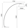Lampadaire ZANZIBAR E27 42W Noir