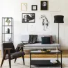 Lampadaire CORA E27 60W Noir Ruban enveloppé noir