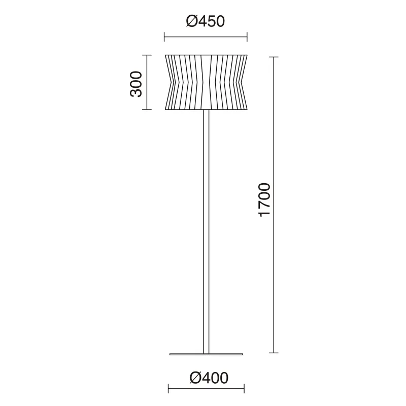 Lampadaire CORA E27 60W Noir Ruban enveloppé noir