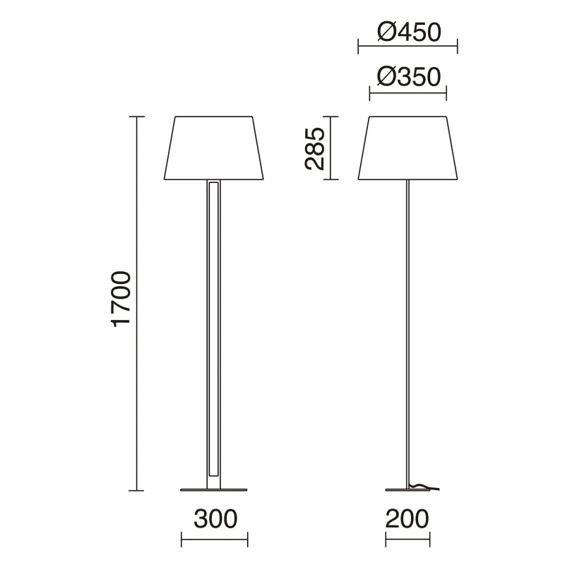 Lampadaire CLASSICAL E27 60W Or Coton noir
