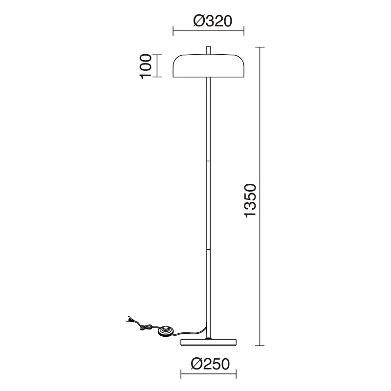 Lampadaire TAICHI E27-diam.45 2x60W Blanc