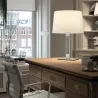 Lampe à poser CLASSICAL E27 60W Nickel satiné Coton blanc