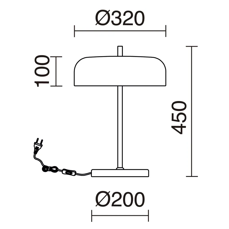 Lampe à poser TAICHI E27-diam.45 2x60W Blanc