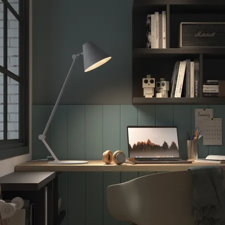 Lampe de bureau MANTIS E27-diam.45 60W Blanc