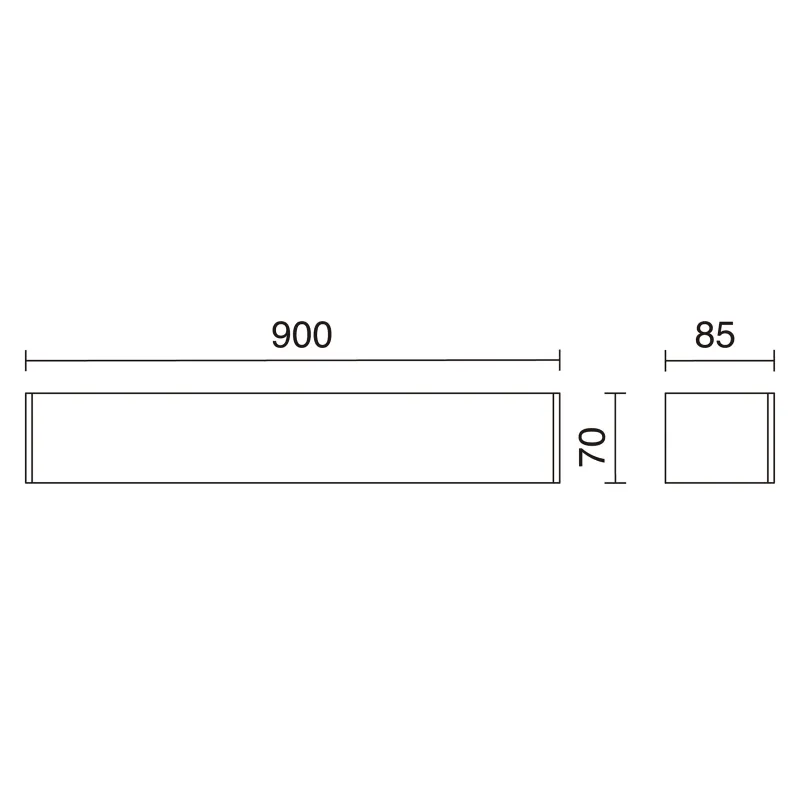 Applique RETT LED SMD 24W 3000K Noir