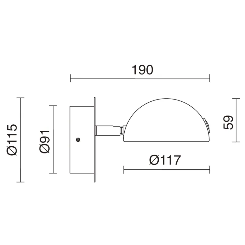 Applique DIDEN Modulation de fréquence LED COB 5W 3000K Gris