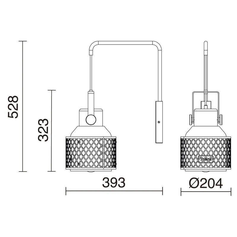 Applique TOSCA E27 60W Noir
