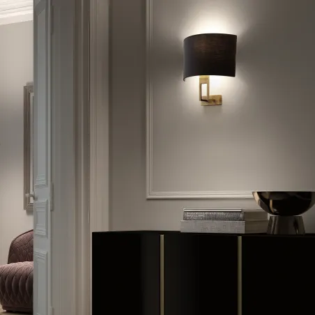 Applique CLASSICAL E27 40W Nickel satiné Coton blanc