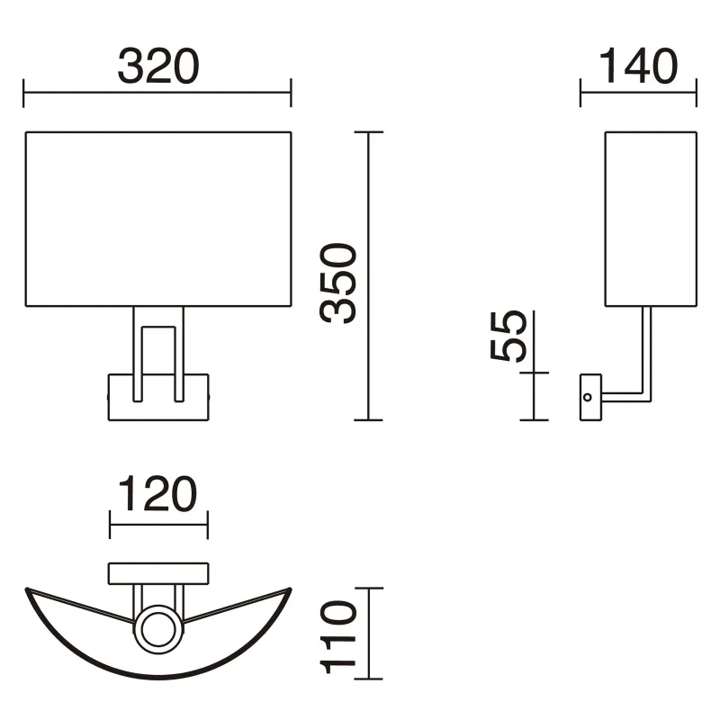 Applique CLASSICAL E27 40W Nickel satiné Coton blanc