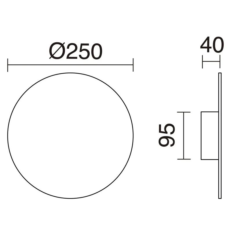 Applique CIRCULAR LED SMD 13W 3000K Noir