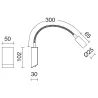 Liseuse LEIDEN LED SMD 3W 3000K Or Mat