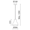 Suspension CAMILA E27 42W Chromé