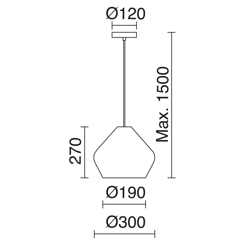 Suspension FLAVIA E27 42W Argent