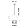 Suspension FLAVIA E27 42W Argent