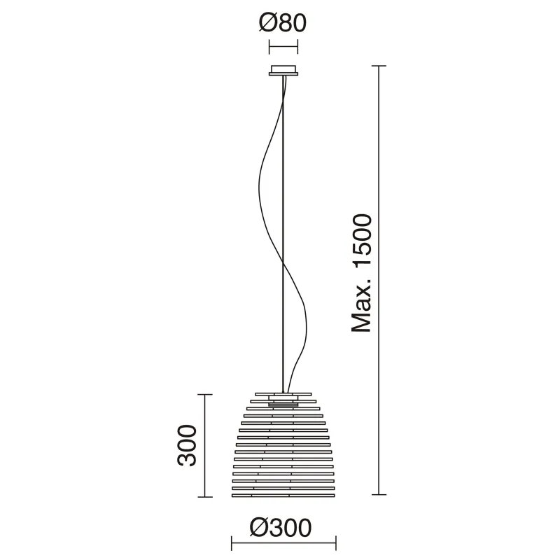Suspension TWIST GX53 LED T2 6W 3000K Bois de hêtre