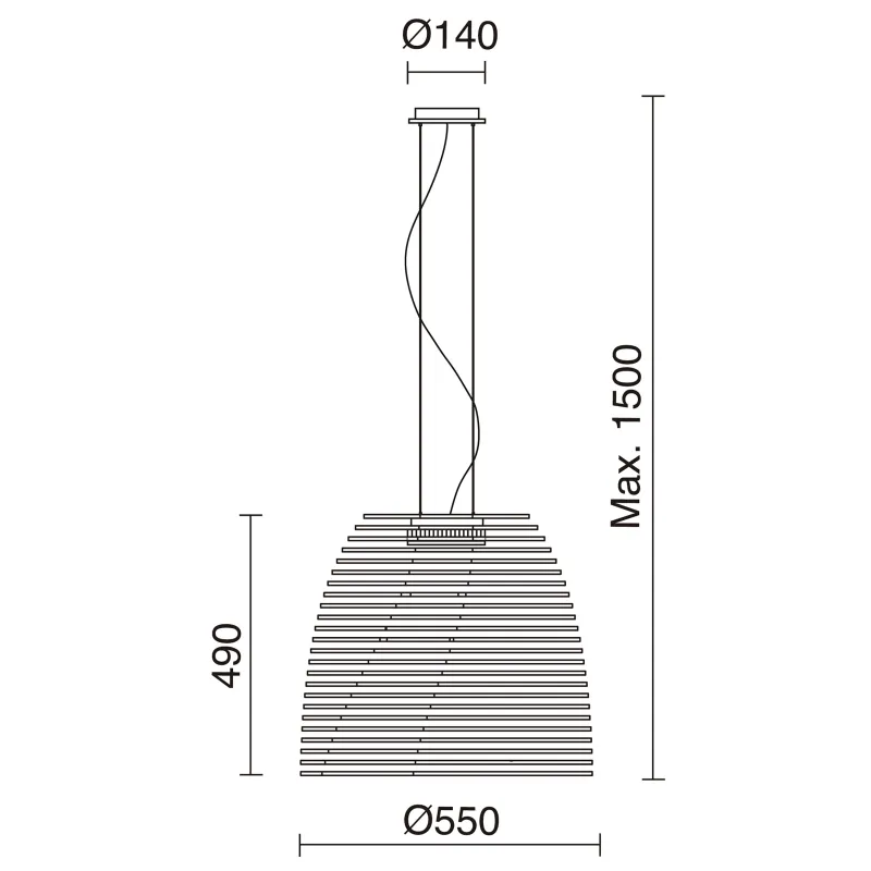 Suspension TWIST GX53 LED T2 10W 3000K Bois de hêtre