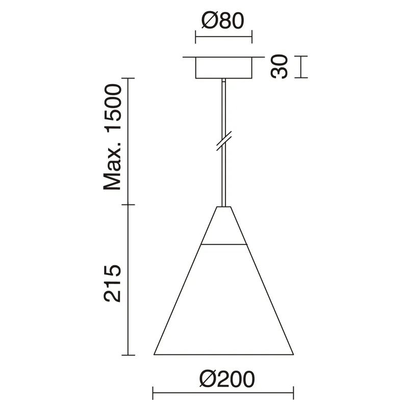 Suspension ODA E27 60W Noir
