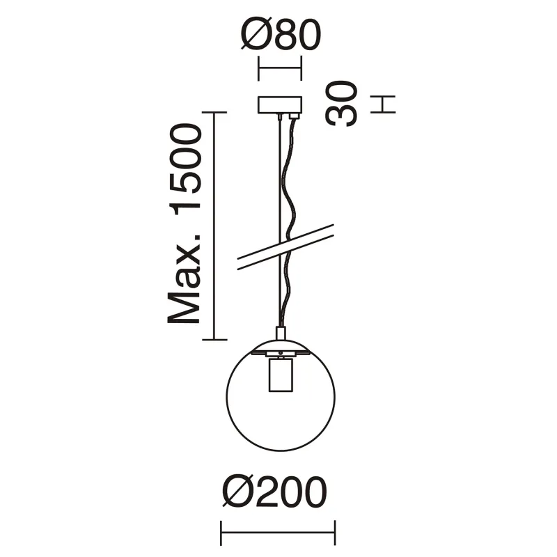 Suspension OXY E27 40W Or