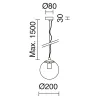 Suspension OXY E27 40W Or