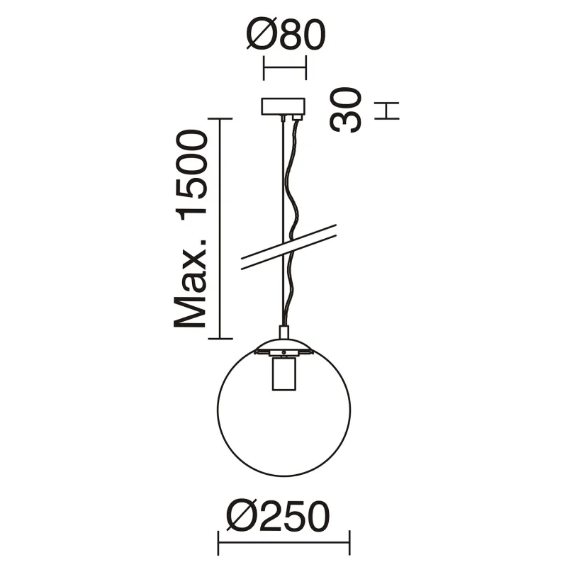 Suspension OXY E27 40W Or
