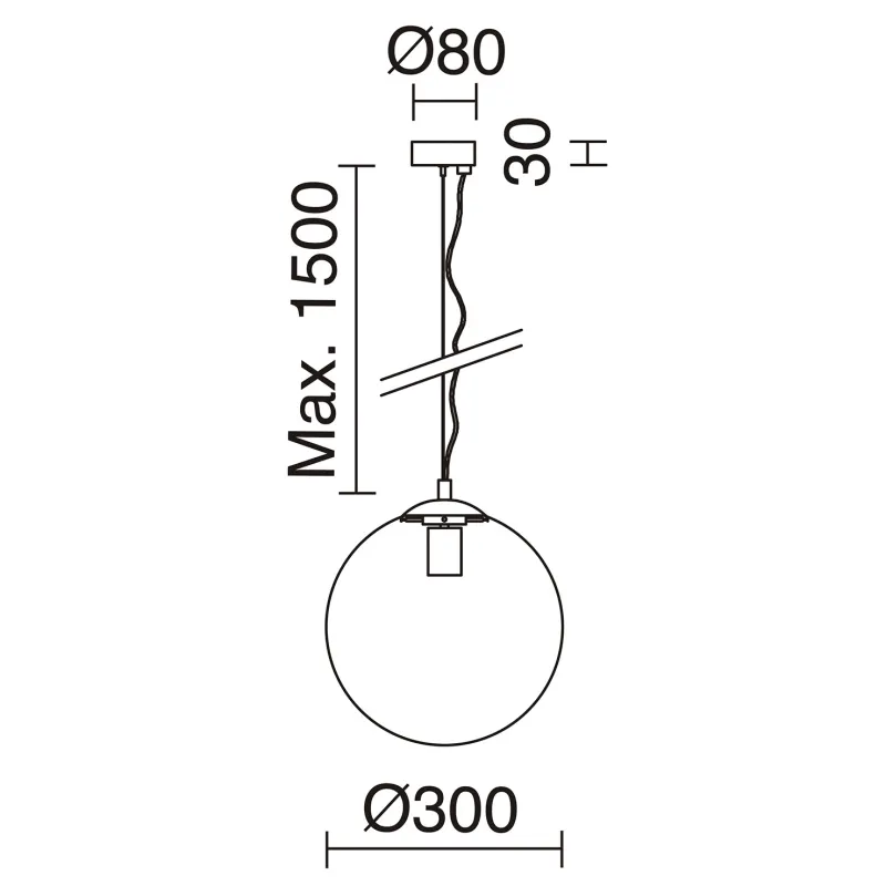 Suspension OXY E27 60W Or