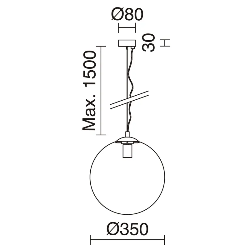 Suspension OXY E27 60W Chromé