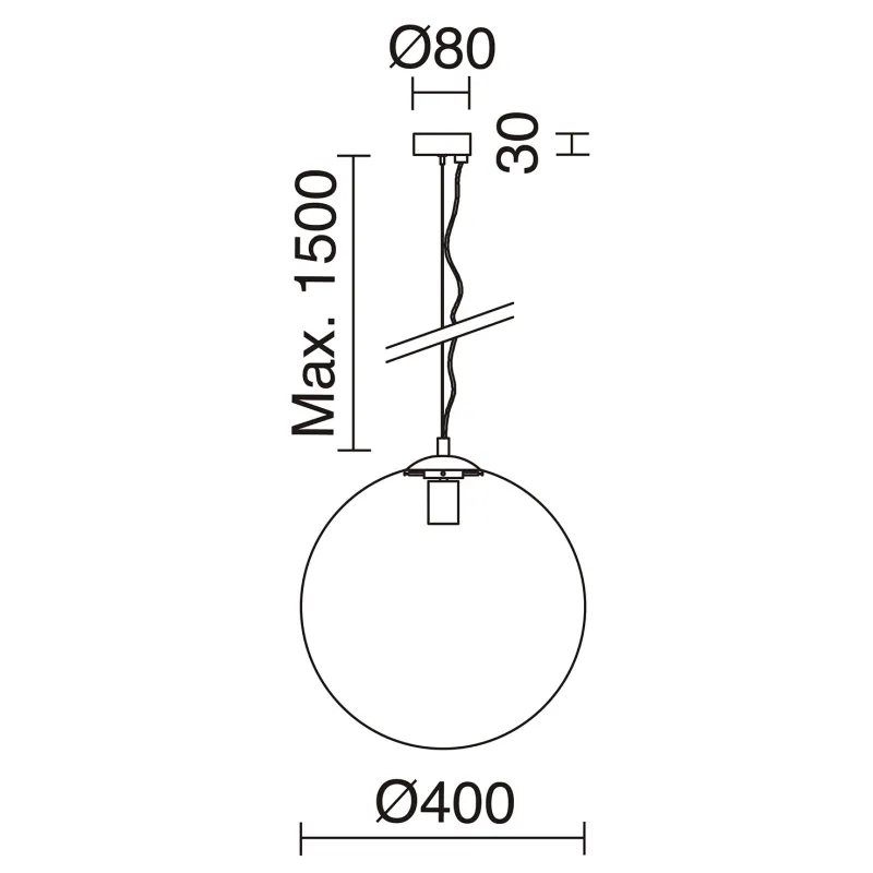 Suspension OXY E27 60W Noir