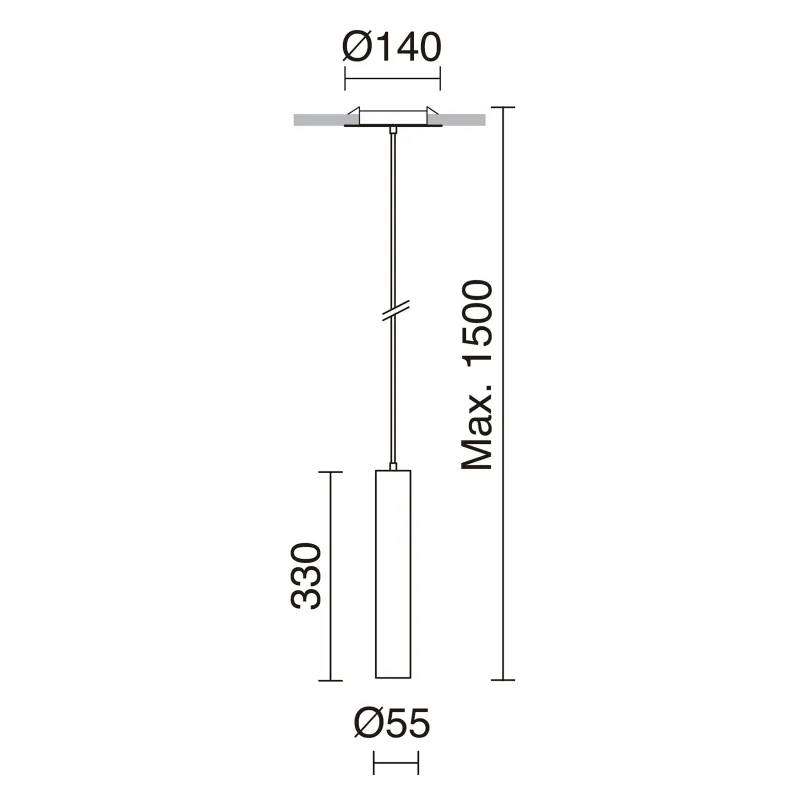 Suspension semi-encastrée TANIA GU10 50W Or