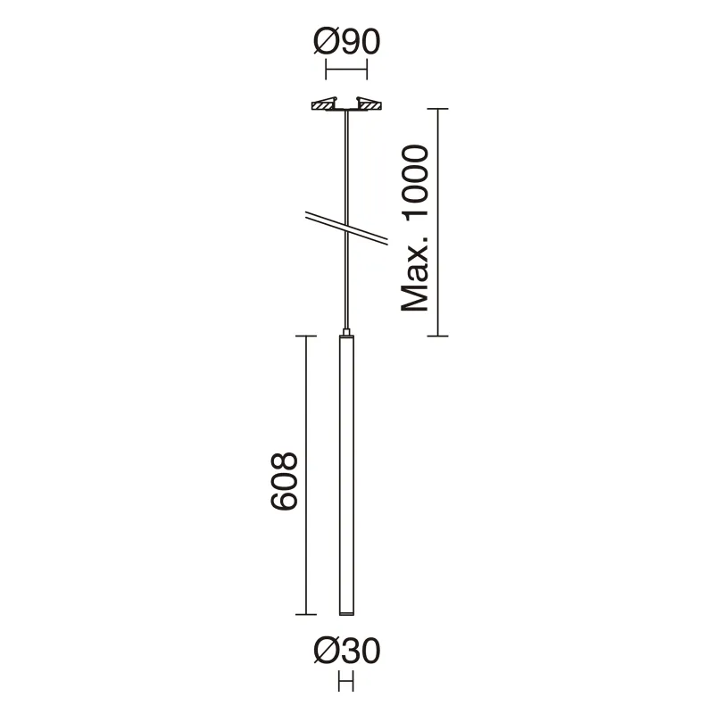Suspension semi-encastré TANIA LED SMD AC 4W 3000K Blanc