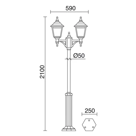 Colonne CLIC-CLAC 4 E27 IP44 2cab noir - Pas cher