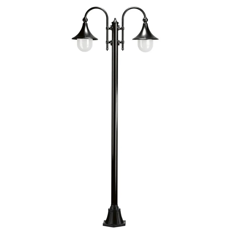 Lampadaire 2L. TROM IP43 E27 Noir. - Pas cher