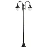 Lampadaire 2L. TROM IP43 E27 Noir. - Pas cher