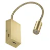 Applique murale liseuse LEIDEN 2USB IP20LED3W240lm3000K Or Mat - Pa...