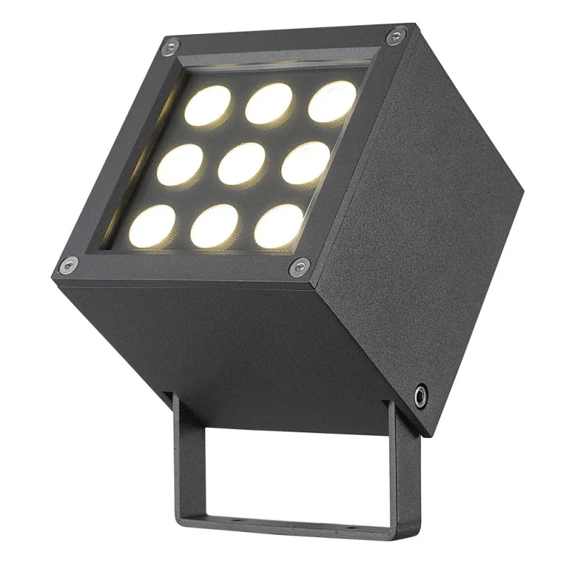 Projecteur  BARNI IP65 LED 9W 541lm 3000K Ant. - Pas cher