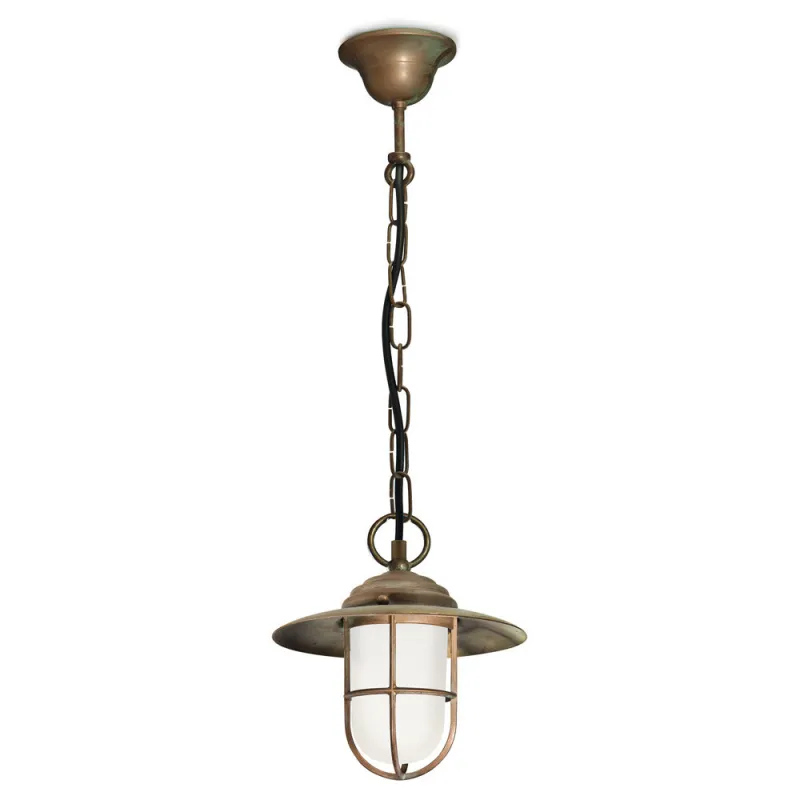 Pendant GRASS  IP44 E27 Laiton vieilli - Pas cher