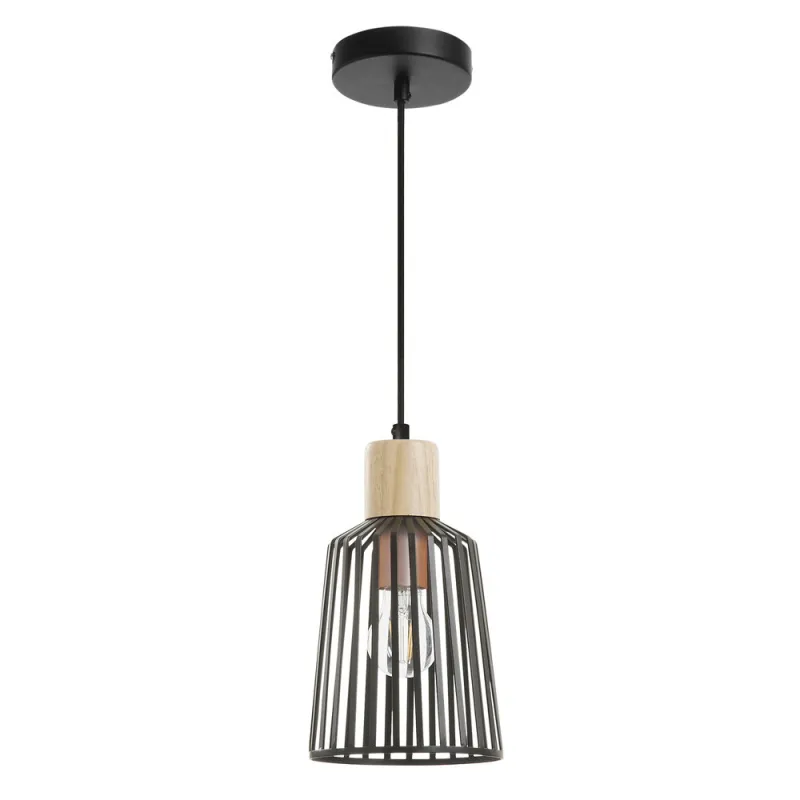 Suspension BAGUET IP20 E27 60W Noir - Pas cher